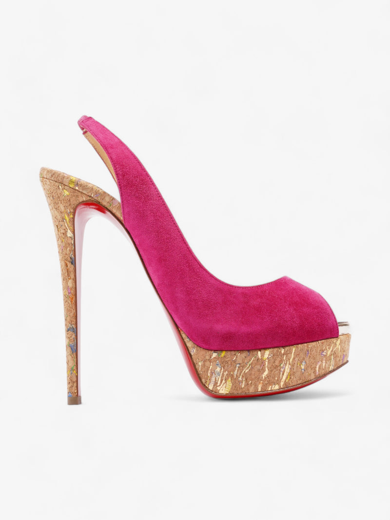  Christian Louboutin Lady Peep  140 Pink Suede EU 41 UK 8