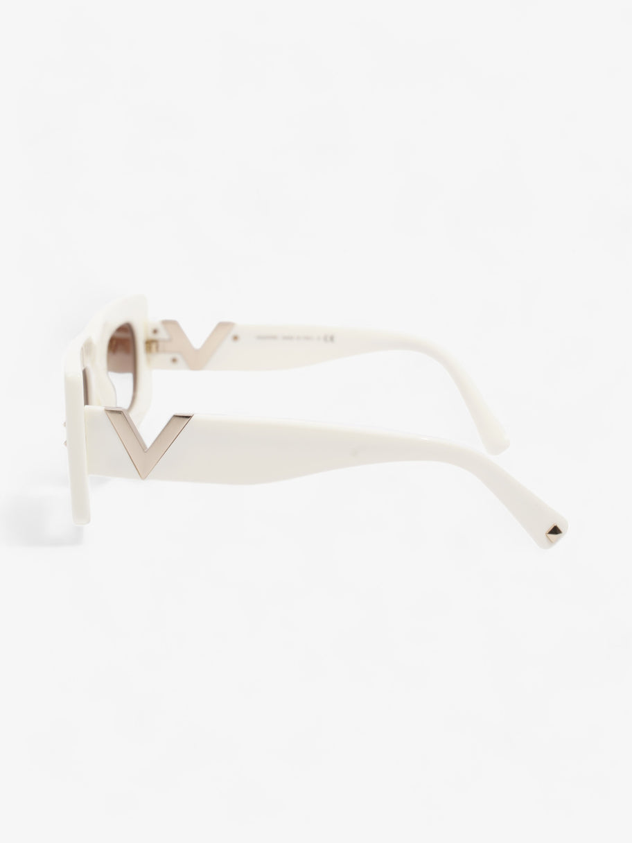 Valentino V Logo Sunglasses White Acetate 140mm Image 2