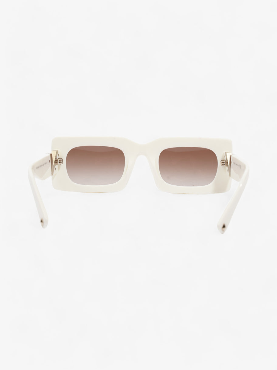 Valentino V Logo Sunglasses White Acetate 140mm Image 3