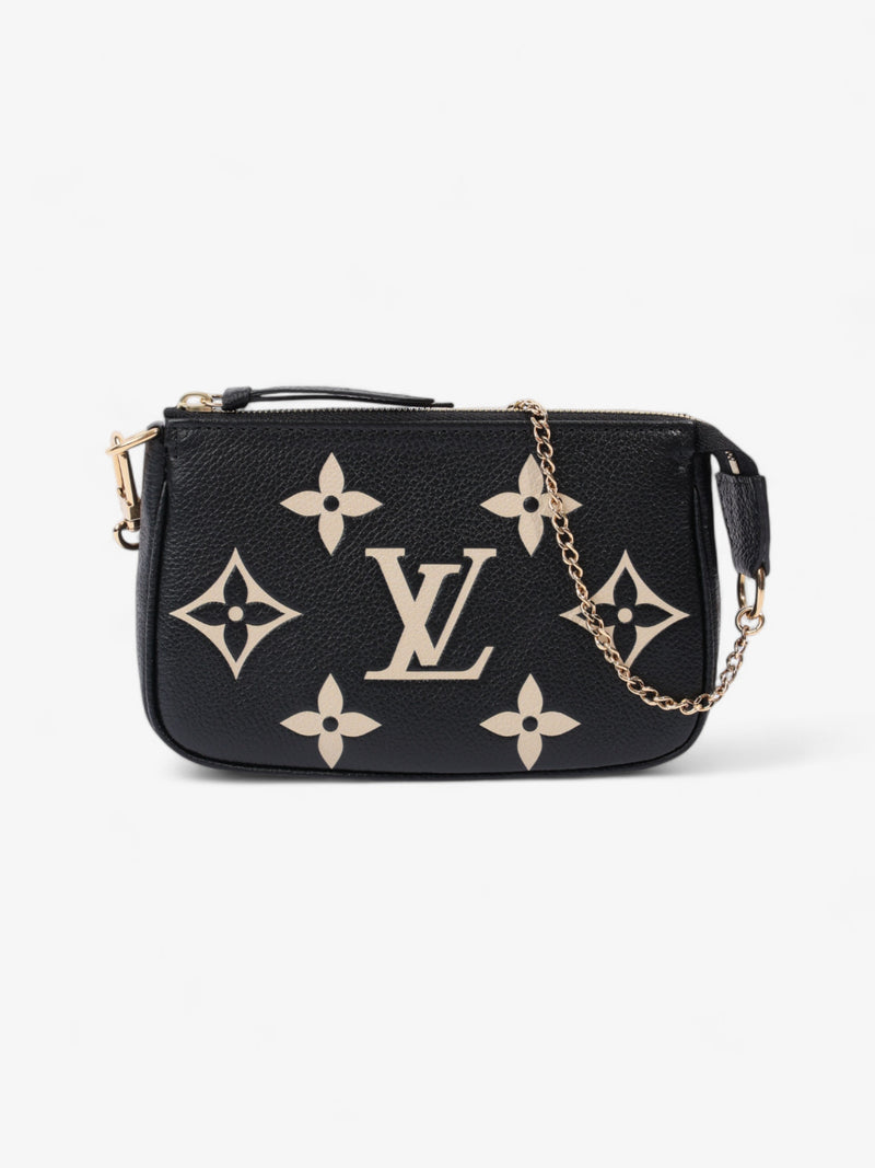  Louis Vuitton Pochette Accessoires Black Monogram / Beige Empreinte Leather Mini