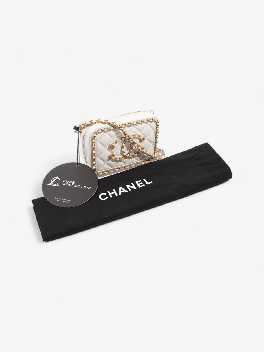 Chanel Vanity Bag White Leather Small Image 10