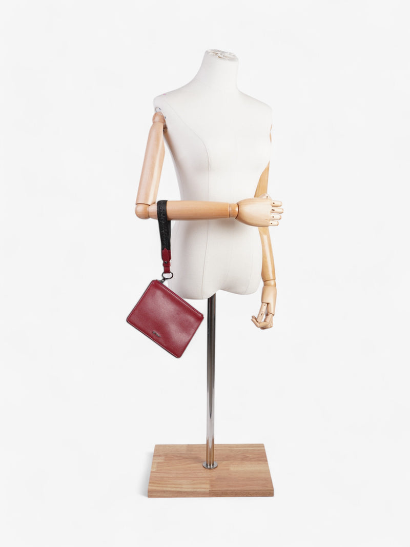  Off White Detachable Double Pouch Burgundy / White Leather