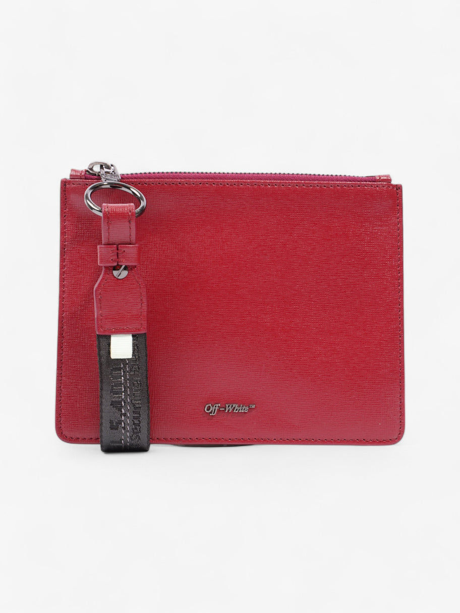 Off White Detachable Double Pouch Burgundy / White Leather Image 1