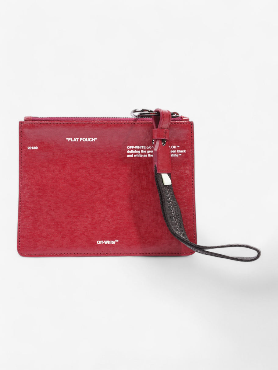 Off White Detachable Double Pouch Burgundy / White Leather Image 3