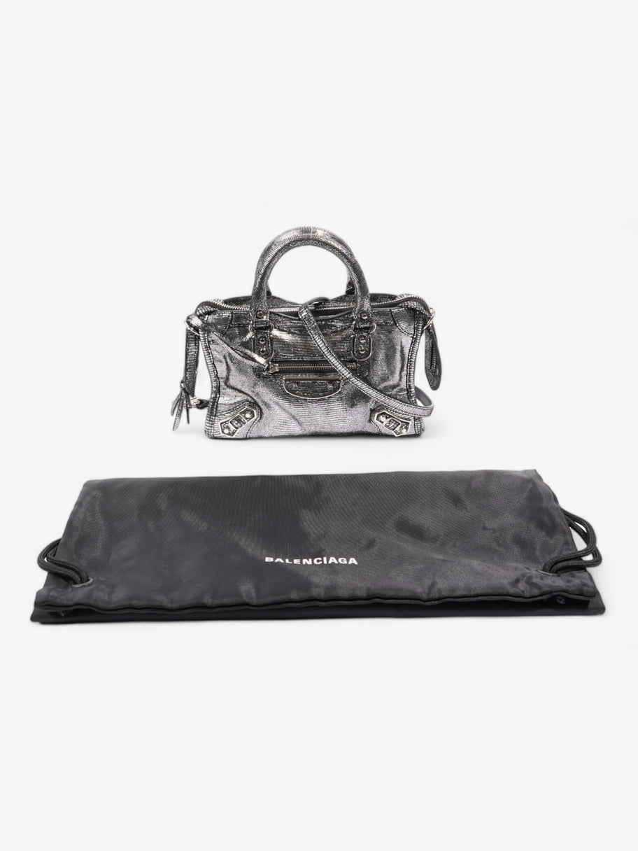 Balenciaga City Bag Silver Calfskin Leather Mini Image 8