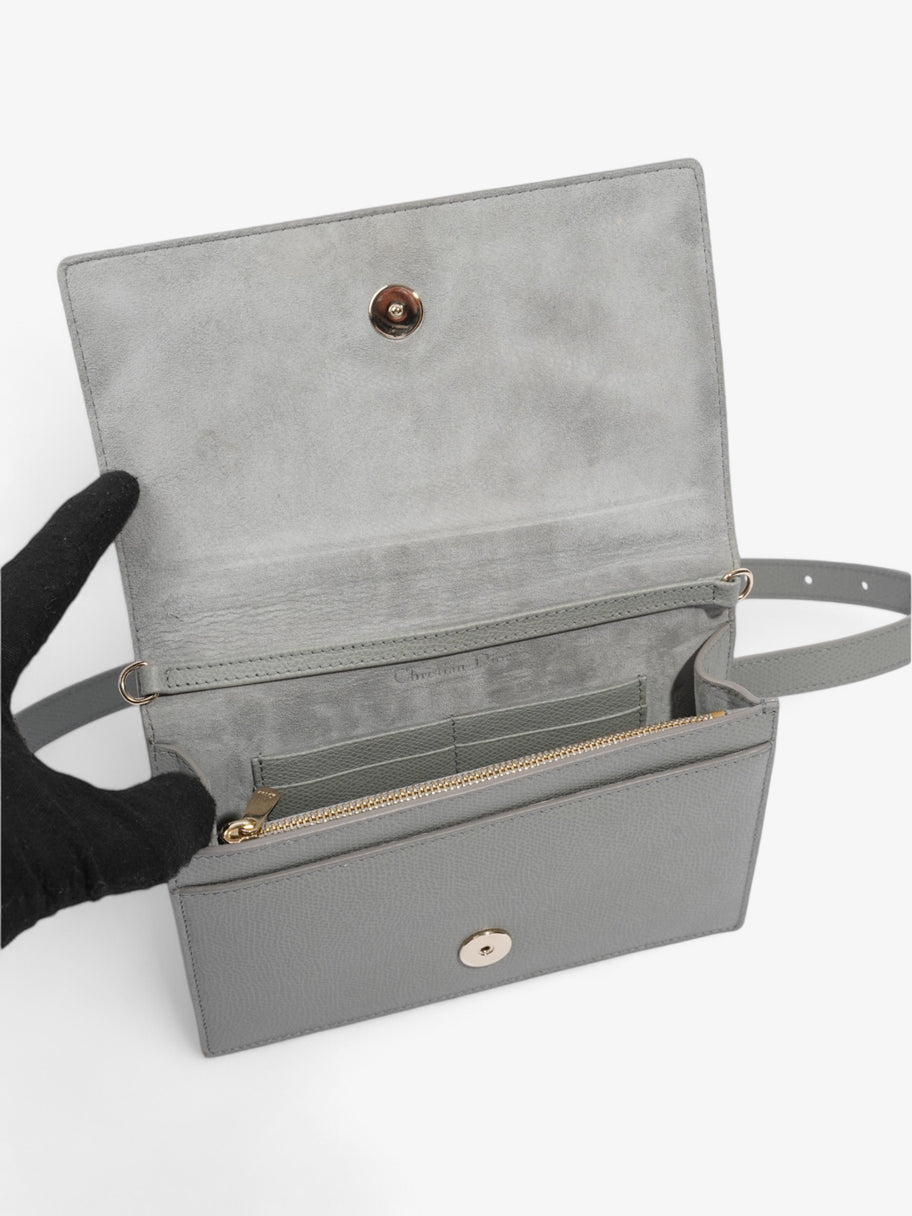 Christian Dior 30 Montaigne 2 In 1 Pouch Grey Calfskin Leather Image 7