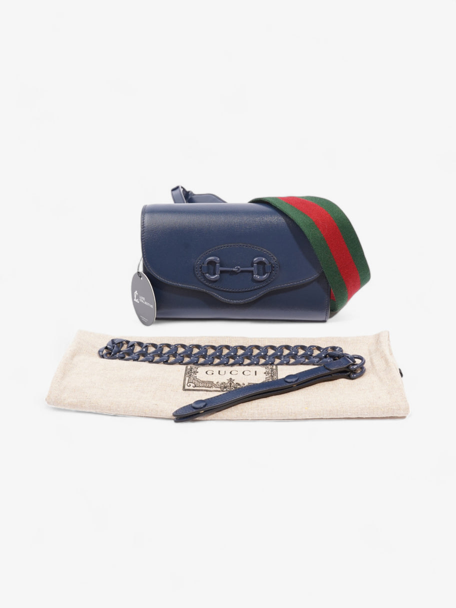 Gucci Horsebit 1955 Blue Calfskin Leather Mini Image 9