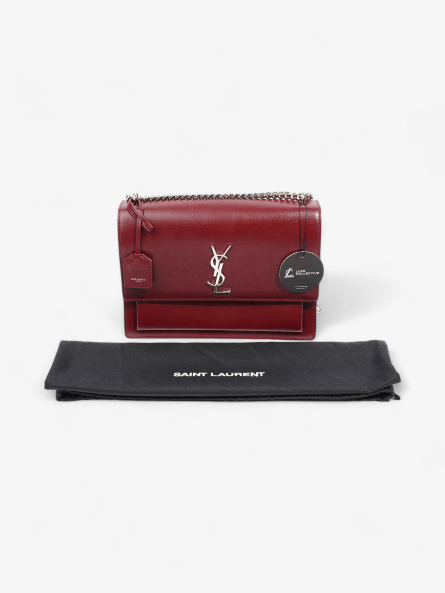 Saint Laurent Sunset Deep Red Calfskin Leather Image 10