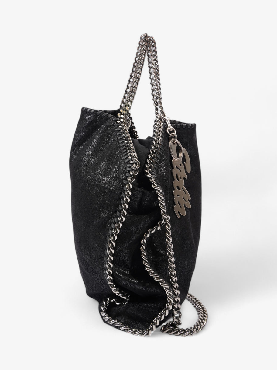 Stella McCartney Falabella Fold Over Tote Black Faux Suede Medium Image 4