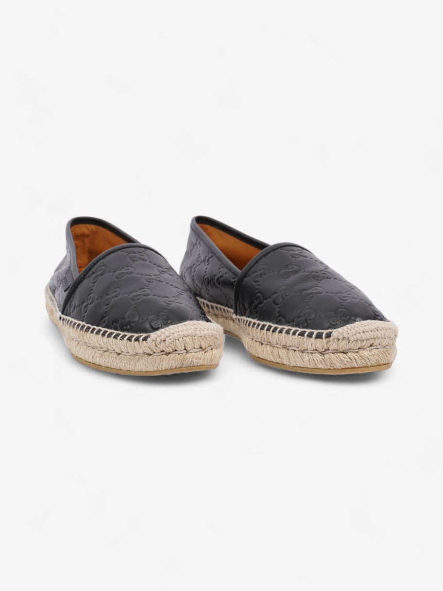 Gucci GG Embossed Espadrille Black Leather EU 39.5 UK 6.5 Image 2