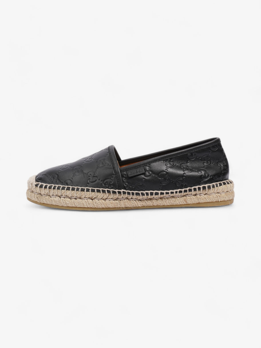 Gucci GG Embossed Espadrille Black Leather EU 39.5 UK 6.5 Image 5