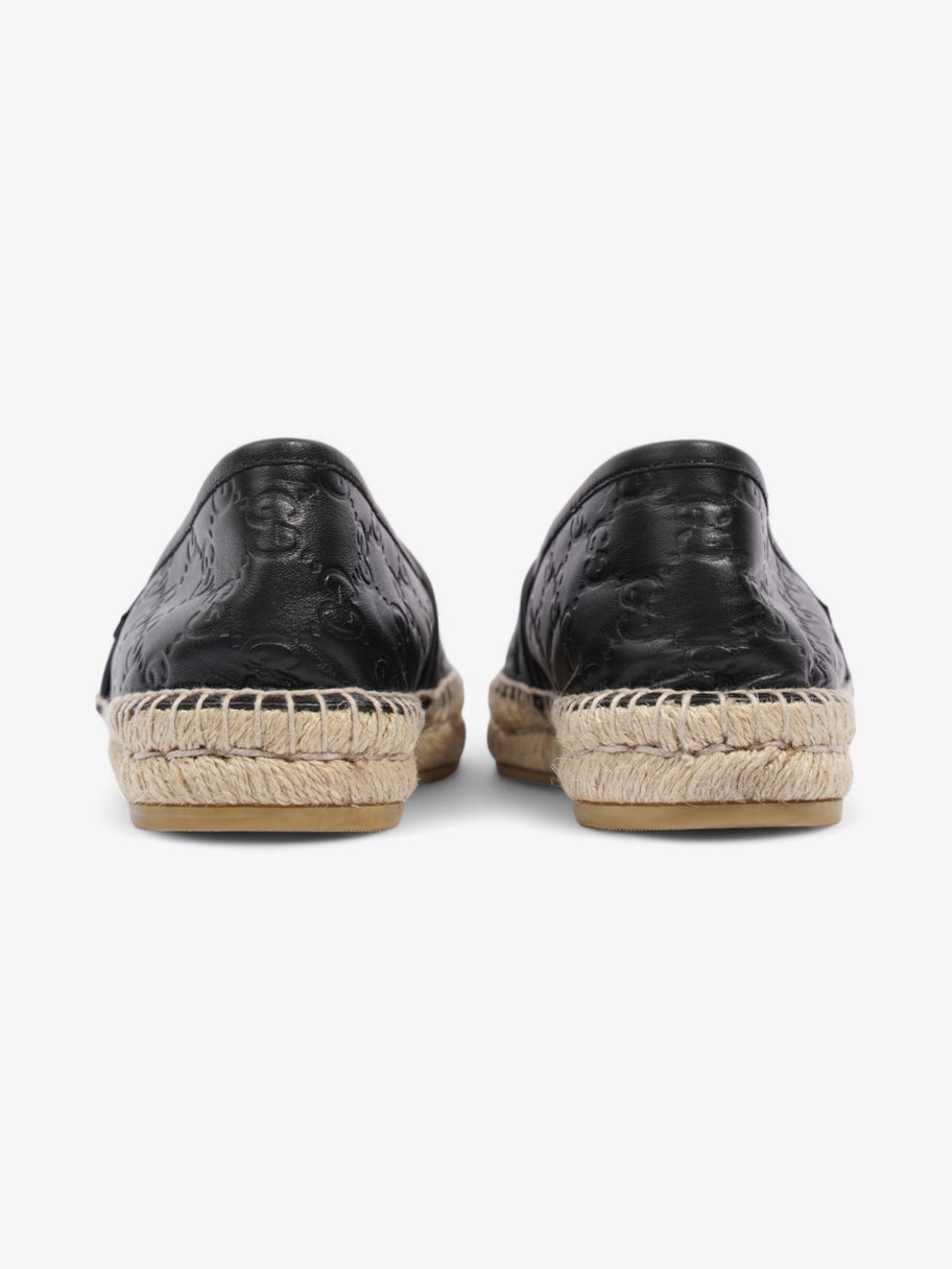 Gucci GG Embossed Espadrille Black Leather EU 39.5 UK 6.5 Image 6