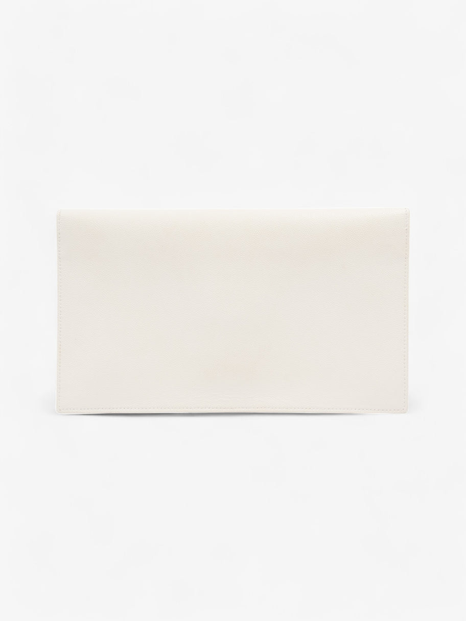 Saint Laurent Uptown Clutch Blanc Vintage Grained Leather Image 10