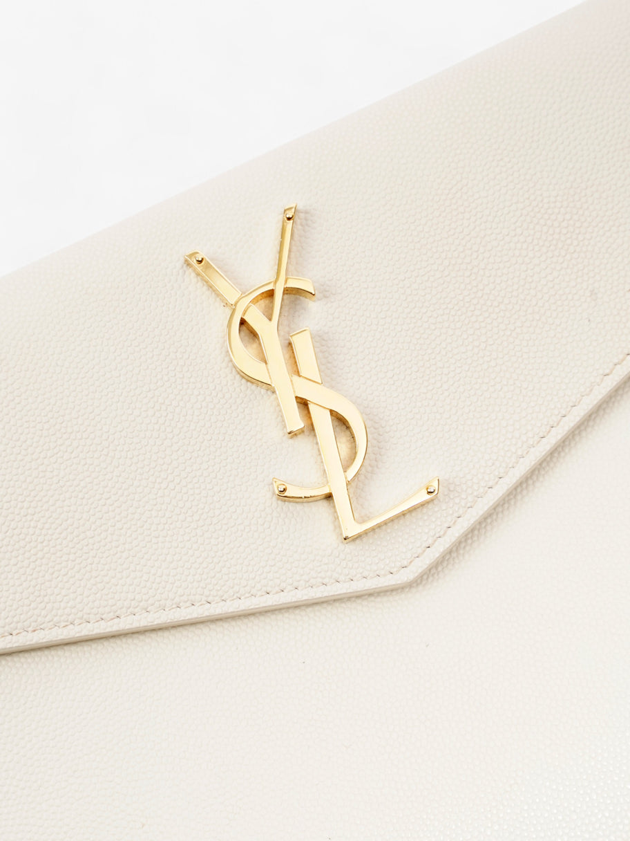 Saint Laurent Uptown Clutch Blanc Vintage Grained Leather Image 4