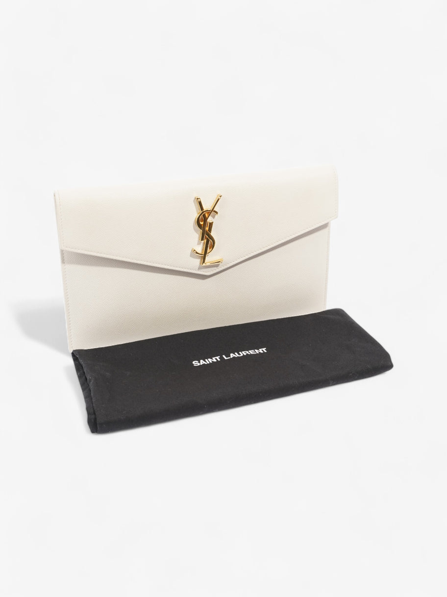 Saint Laurent Uptown Clutch Blanc Vintage Grained Leather Image 7