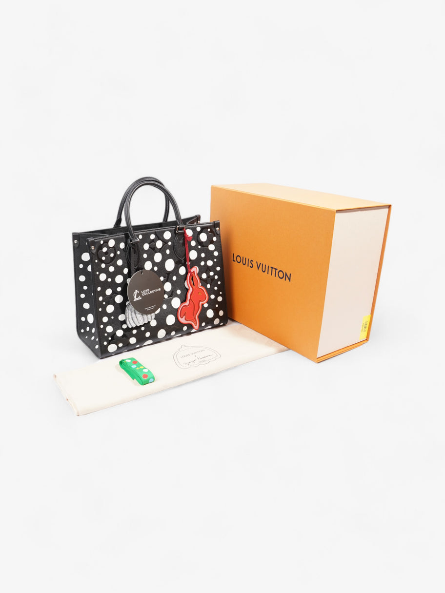 Louis Vuitton On The Go Yayoi Kusama Tote Black / White Empreinte Leather MM Image 10