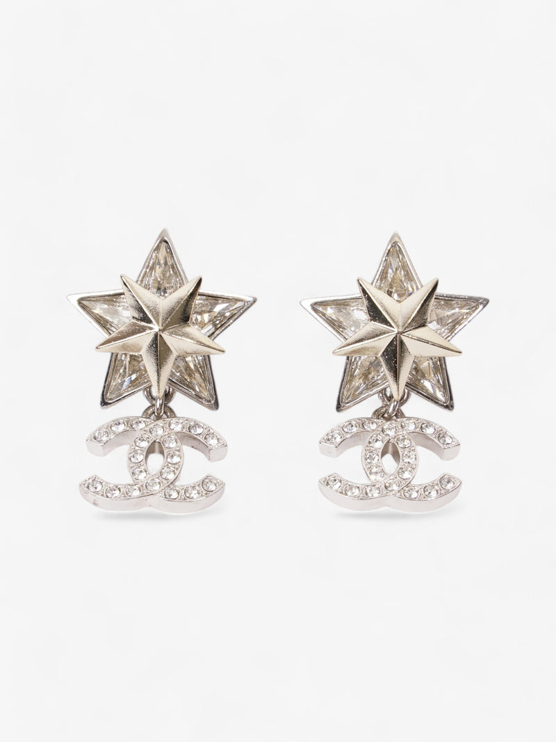  Chanel Star Drop CC Earrings Silver Base Metal