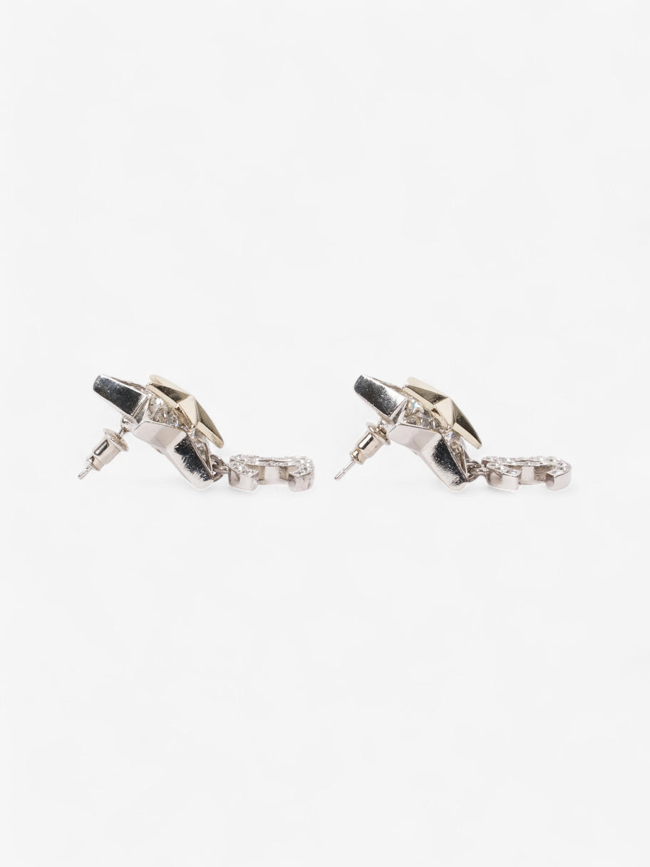 Chanel Star Drop CC Earrings Silver Base Metal Image 2