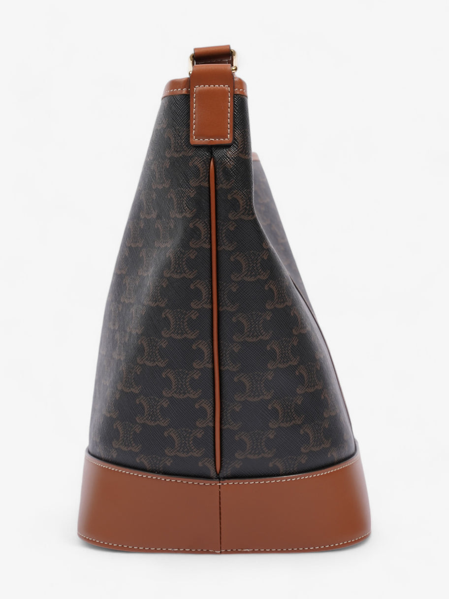 Celine Bucket Bag Triomphe / Brown Canvas Medium Image 3