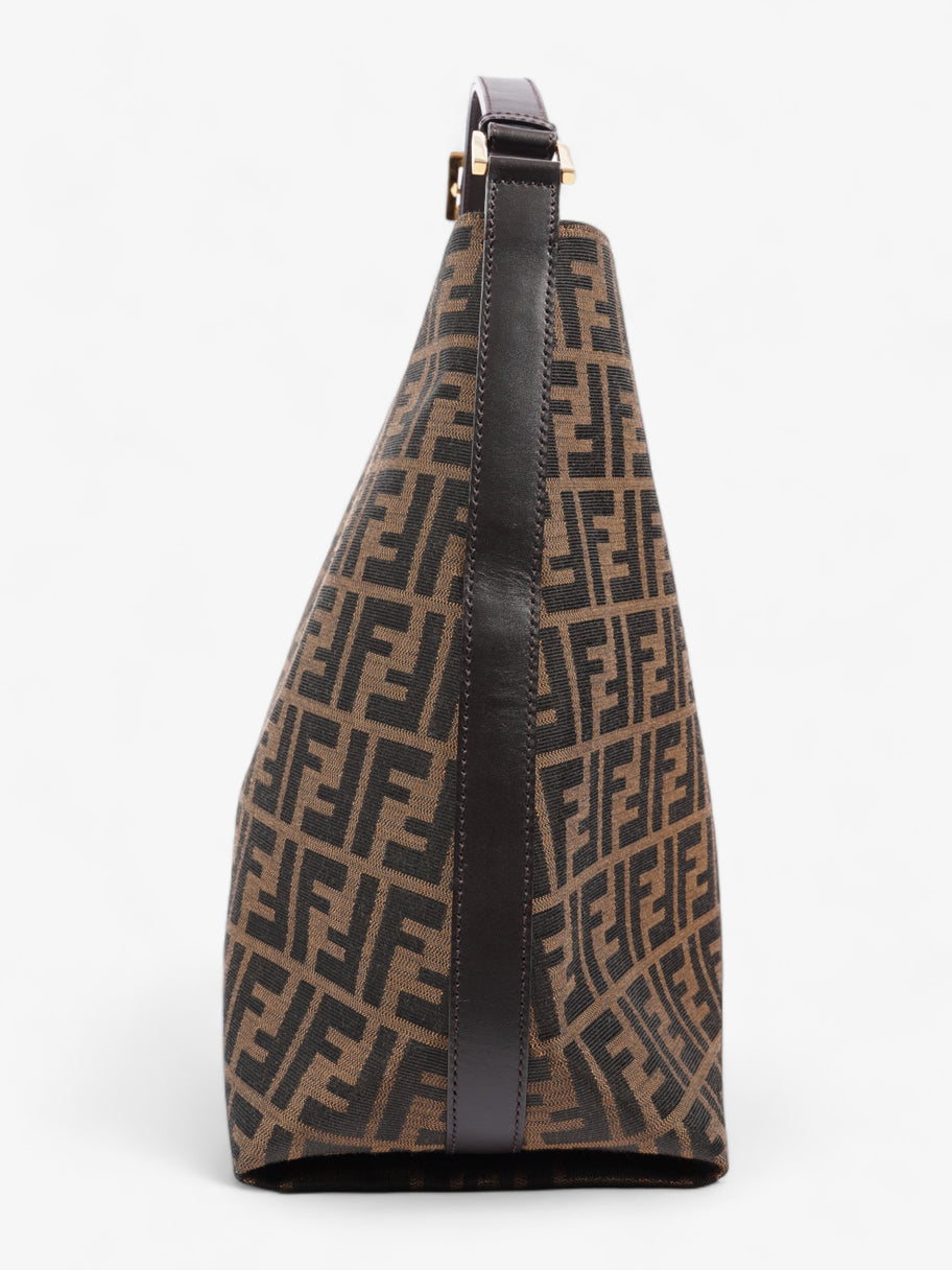 Buckle Strap Hobo Zucca Bag Brown Canvas Image 5
