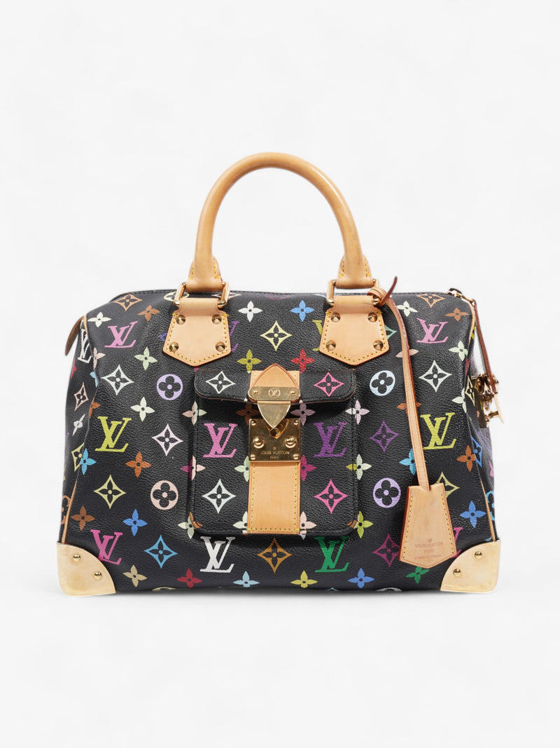  Louis Vuitton x Takashi Murakami Speedy Black / Monogram Multicolour Coated Canvas 30