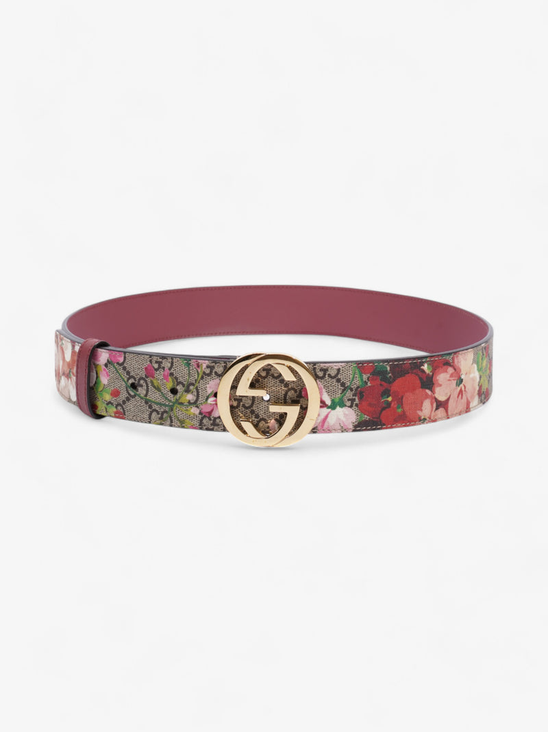  Gucci Interlocking G Belt GG Bloom / Gold Coated Canvas 85cm / 34