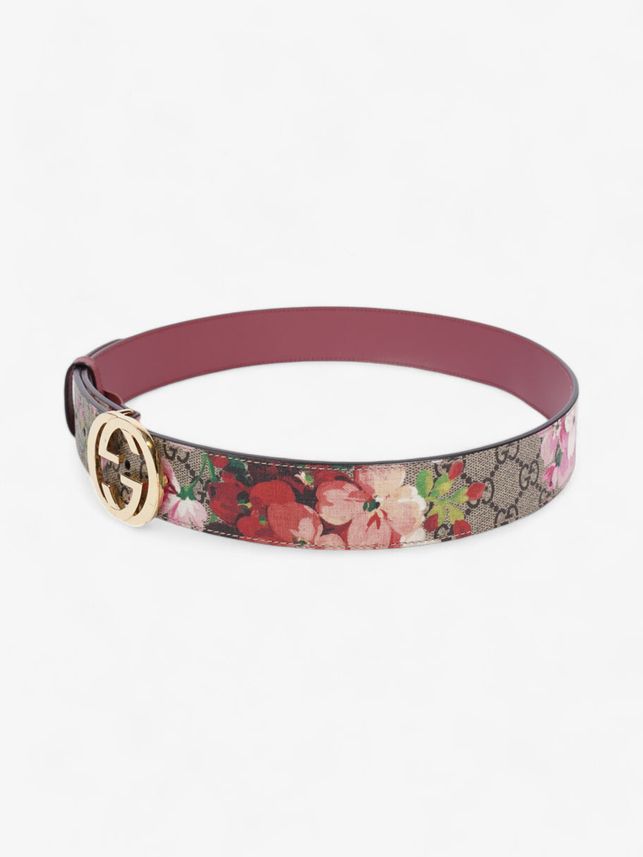 Gucci Interlocking G Belt GG Bloom / Gold Coated Canvas 85cm / 34