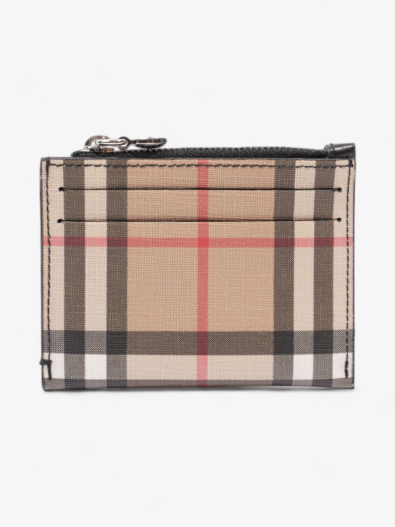  Burberry Zipped Card Holder Vintage Check Coated Canvas