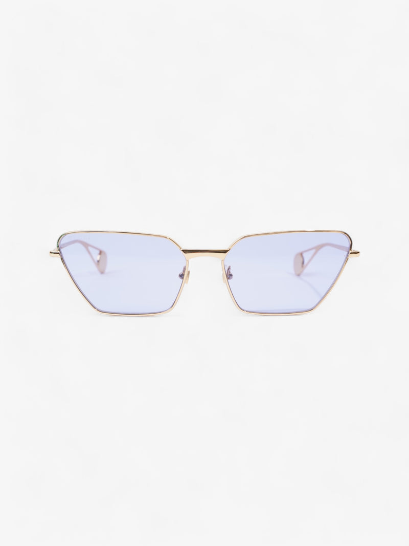  Gucci Cat-Eye Frame Blue / Gold Acetate 140mm