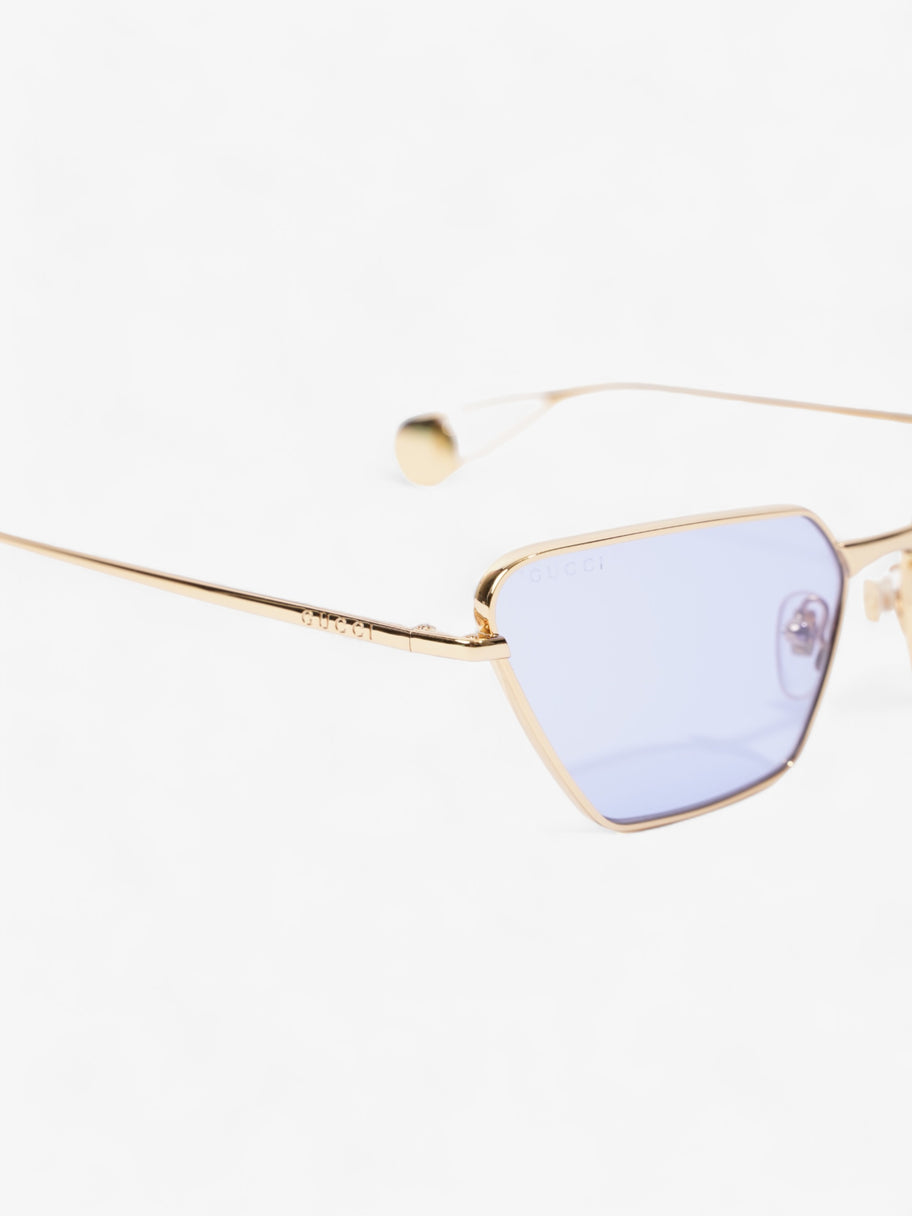 Gucci Cat-Eye Frame Blue / Gold Acetate 140mm Image 5