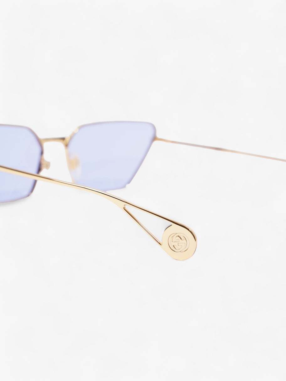 Gucci Cat-Eye Frame Blue / Gold Acetate 140mm Image 6