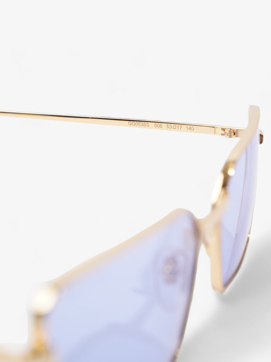 Gucci Cat-Eye Frame Blue / Gold Acetate 140mm Image 8