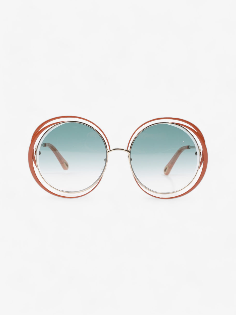 Chloe Carlina Oversized Round Sunglasses Orange Acetate 135mm Image 1