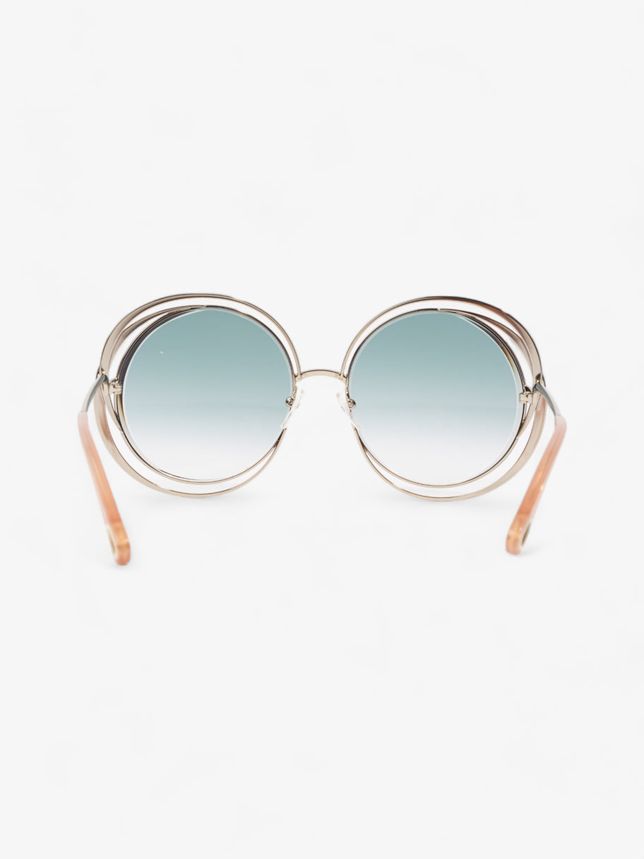 Chloe Carlina Oversized Round Sunglasses Orange Acetate 135mm Image 3