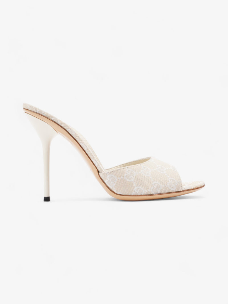  Gucci Guccissima Heels 95mm GG Supreme / Beige Cotton EU 41 UK 8