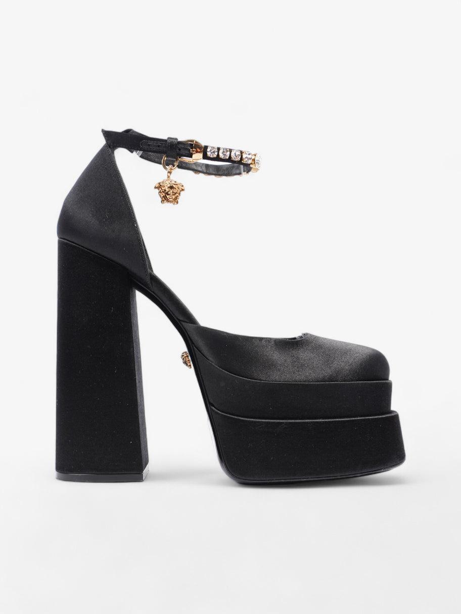 Versace Medusa Aevitas Double Platform Pumps 160cm Black Satin EU 40 U Luxe Collective