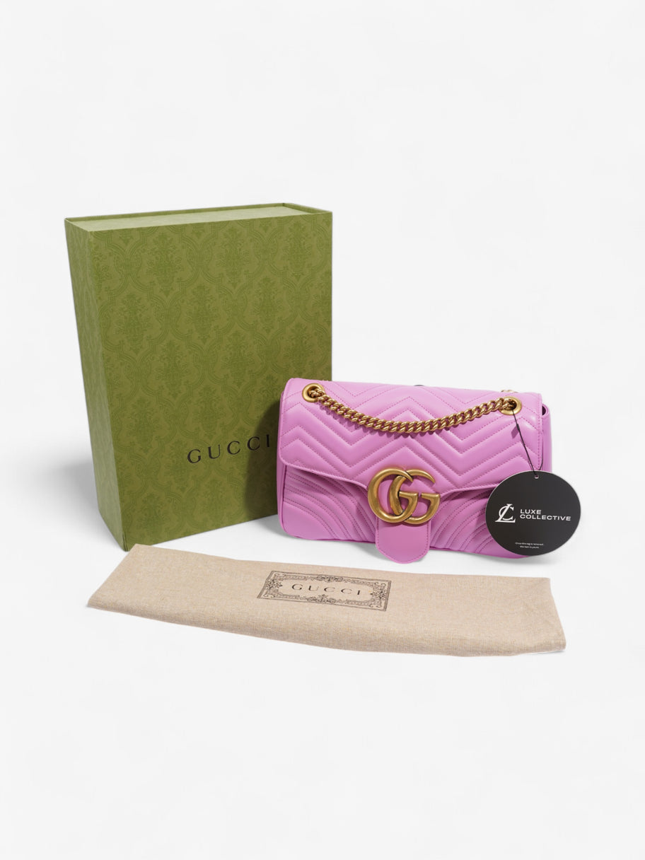 Gucci GG Marmont Light Purple Matelasse Leather Medium Image 9