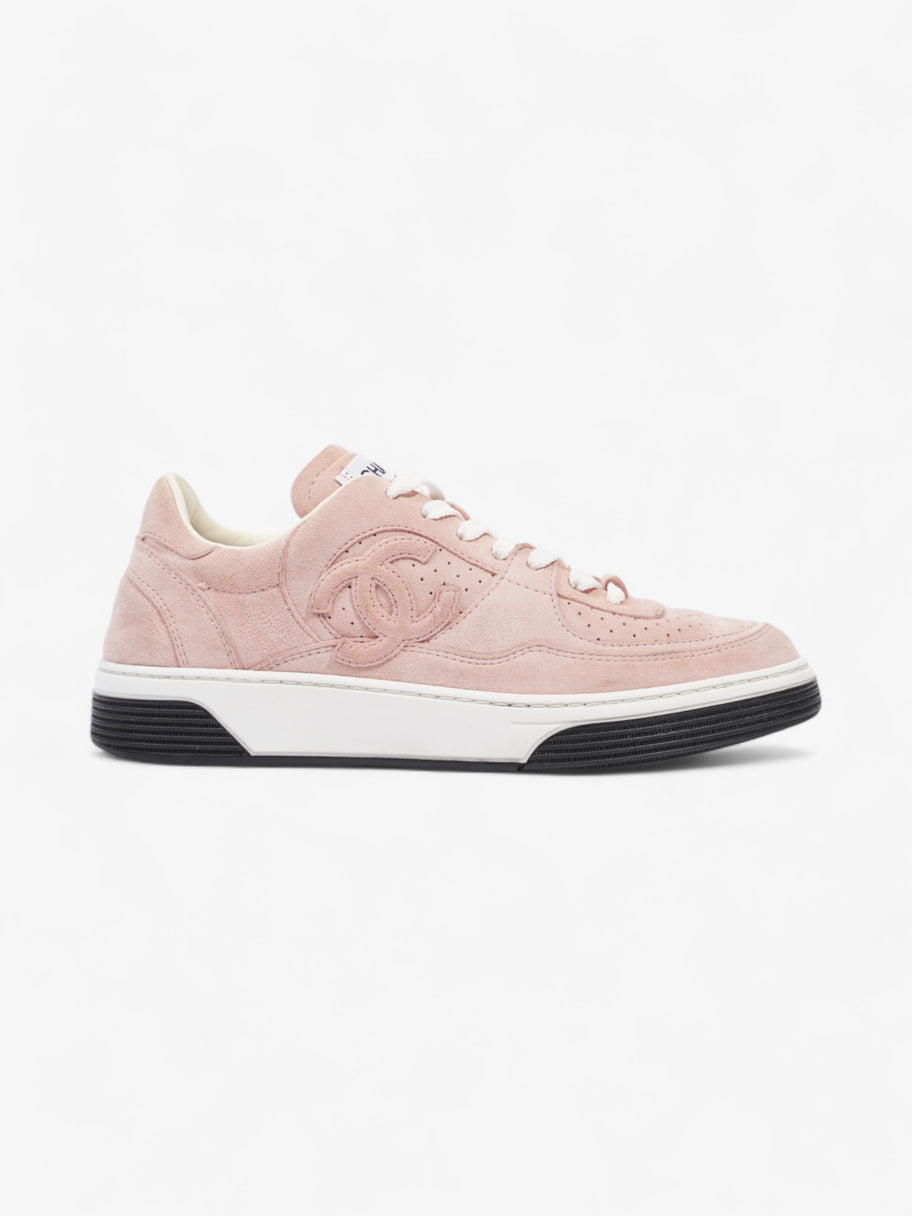 Chanel Interlocking CC Sneakers Pink Suede EU 37 UK 4 Image 1