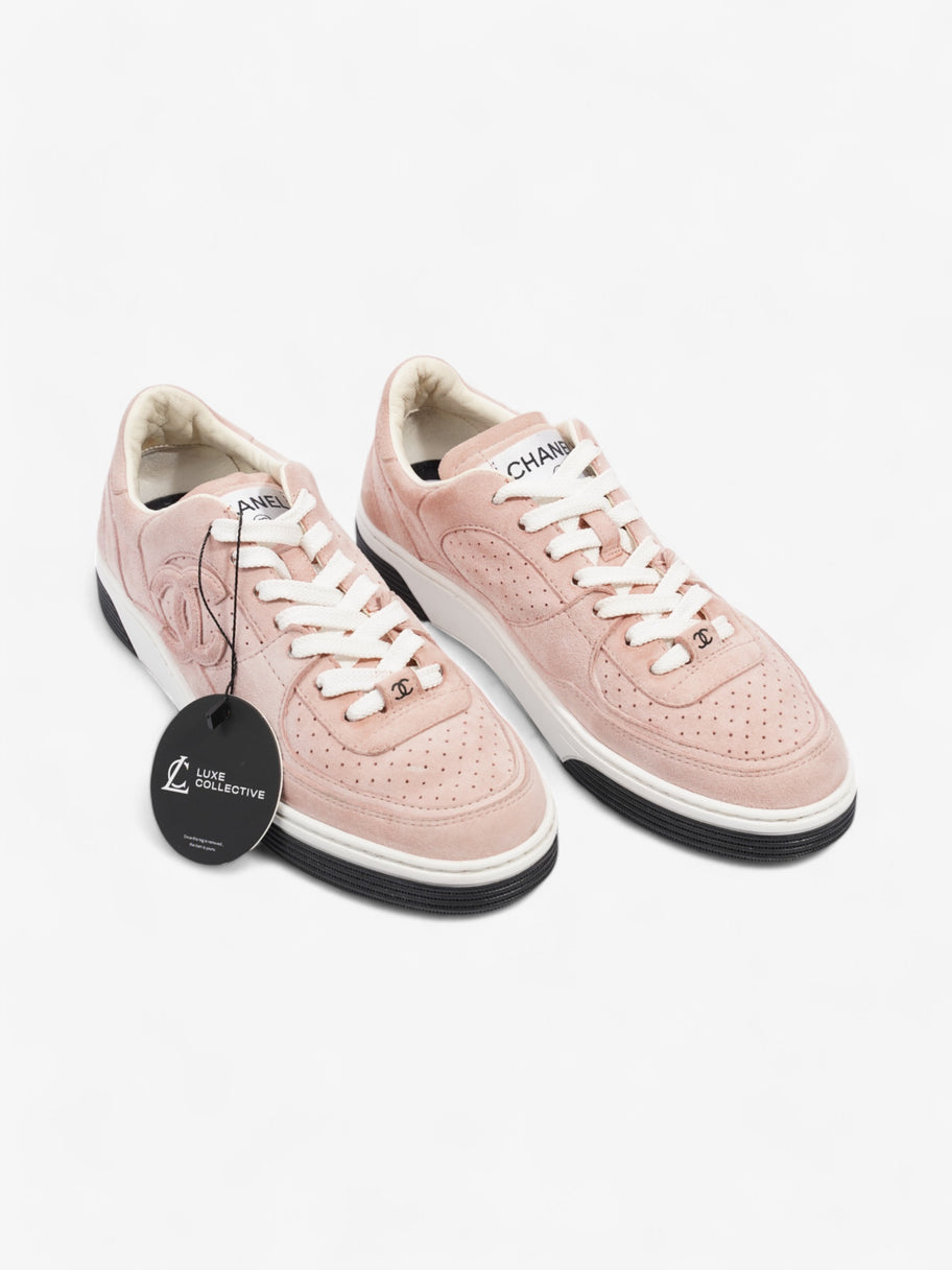 Chanel Interlocking CC Sneakers Pink Suede EU 37 UK 4 Image 10