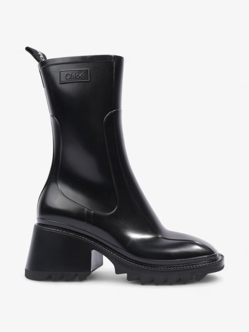  Chloe Betty Rain Boots Black Rubber EU 37 UK 4