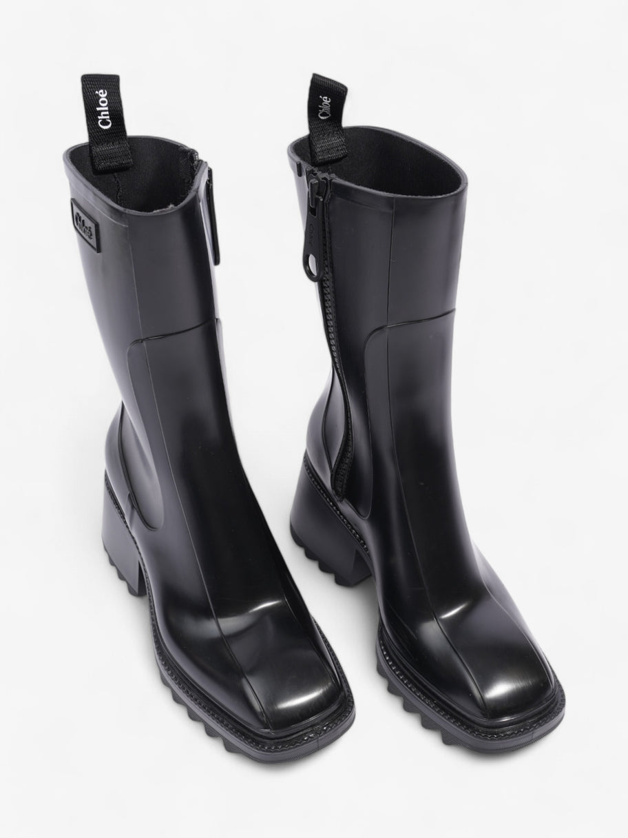 Chloe Betty Rain Boots Black Rubber EU 37 UK 4 Image 8