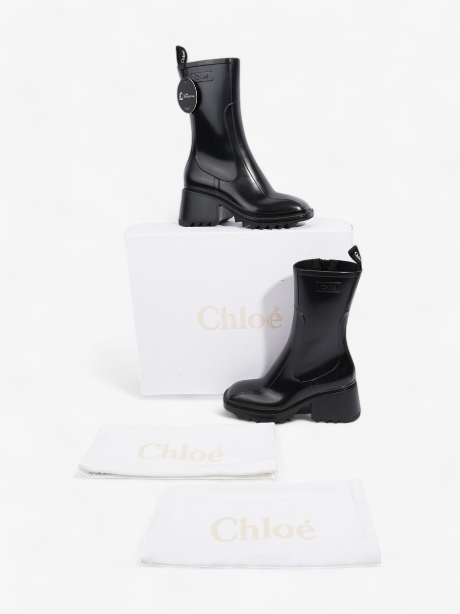 Chloe Betty Rain Boots Black Rubber EU 37 UK 4 Image 9