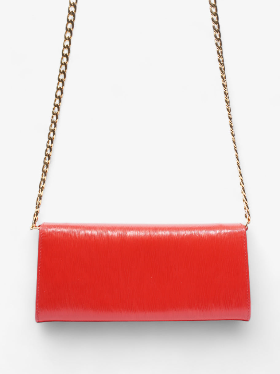 Vitello Long Wallet On Chain Red Leather Image 4