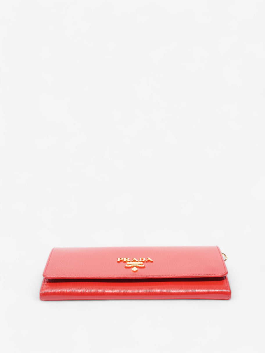 Vitello Long Wallet On Chain Red Leather Image 6