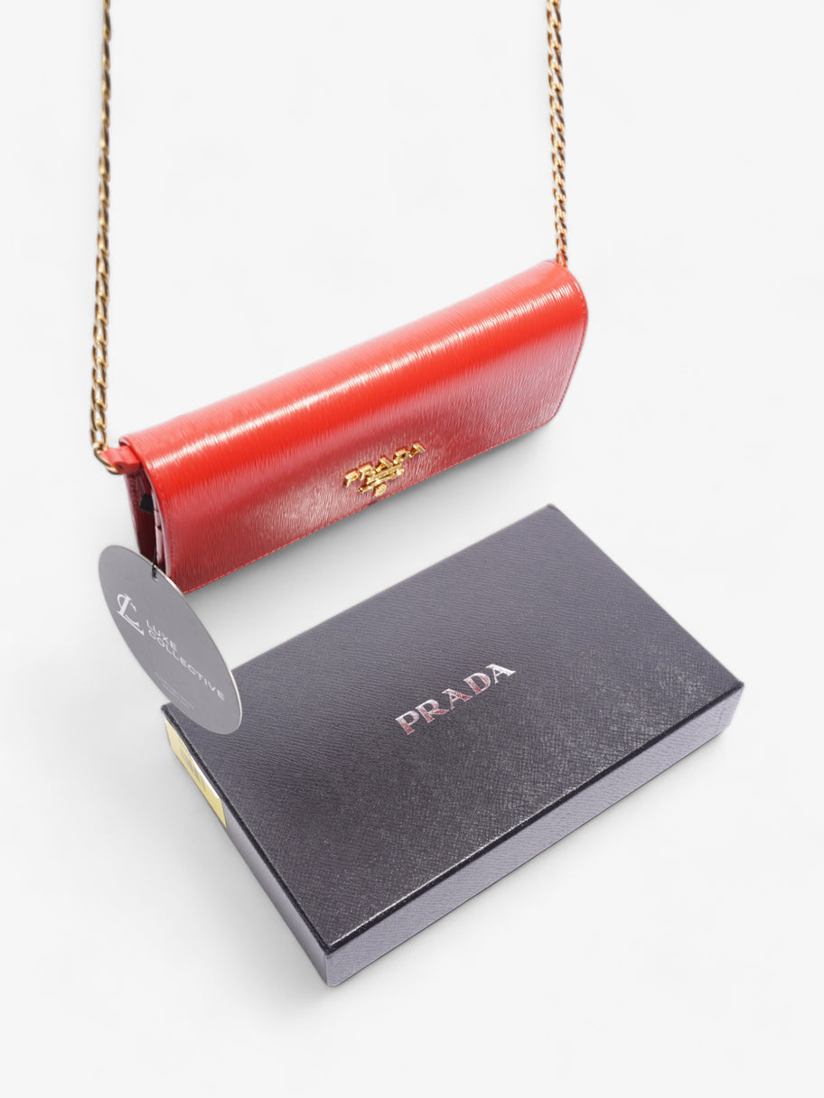 Vitello Long Wallet On Chain Red Leather Image 9