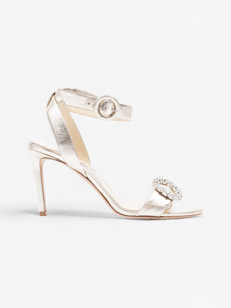  Jimmy Choo Cheri Omna Sandals 85 Gold Leather EU 40 UK 7