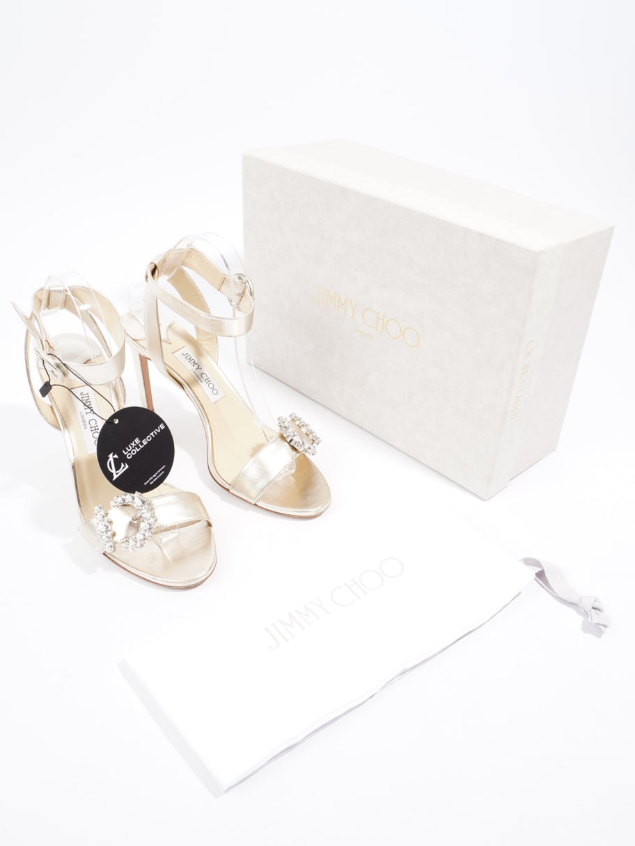 Jimmy Choo Cheri Omna Sandals 85 Gold Leather EU 40 UK 7 Image 10