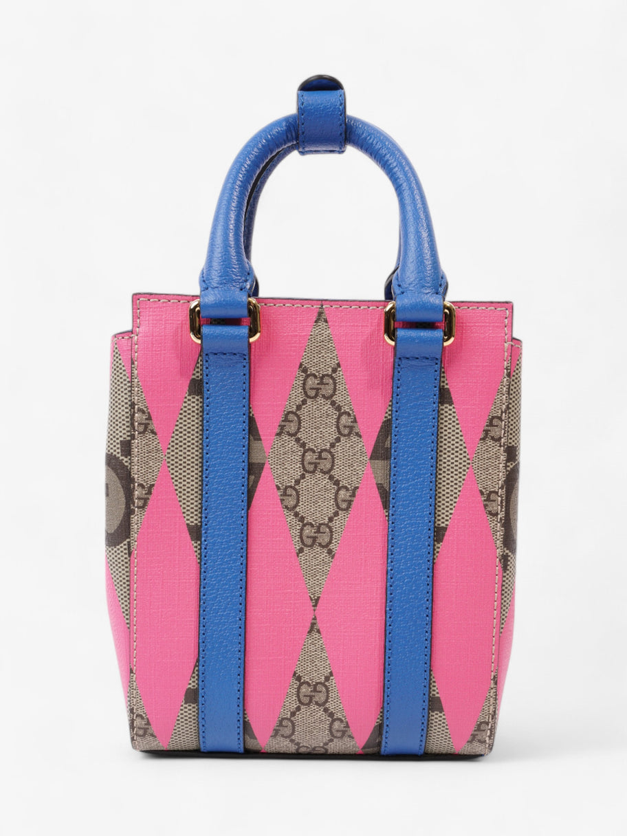 Gucci Rhombus Printed GG Blue / GG Supreme / Pink Canvas Mini Image 4