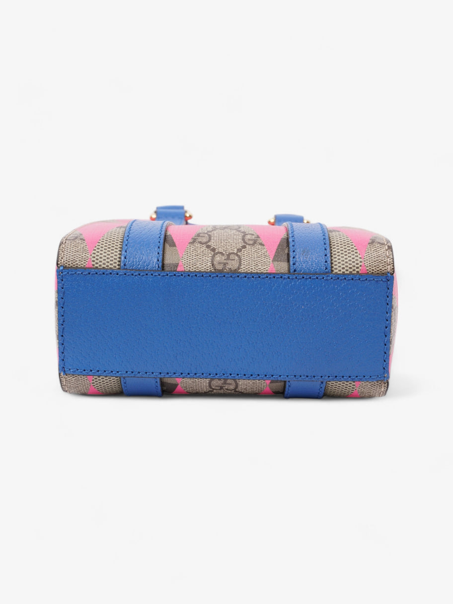 Gucci Rhombus Printed GG Blue / GG Supreme / Pink Canvas Mini Image 6