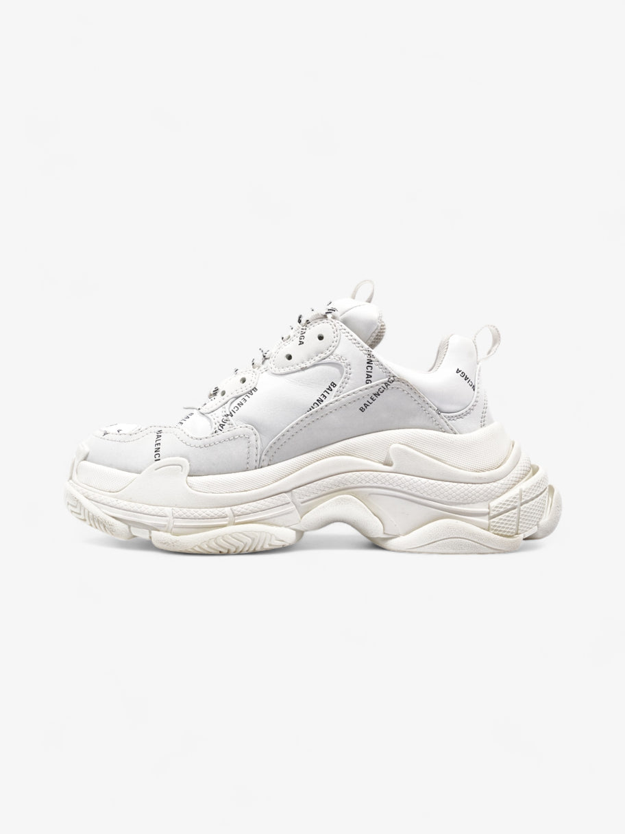 Balenciaga Triple S Sneaker Logo All Over  White Leather EU 38 UK 5 Image 3